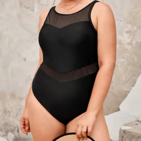 Cupshe Other - NWT Palm Beach Nights Mesh High Neck Plus Size One Piece Swimsuit